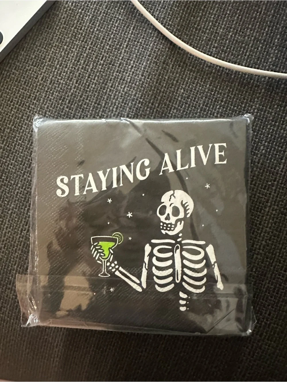 NWT “Staying Alive” Skeleton Over the Hill 40th Birthday Halloween Napkins $30